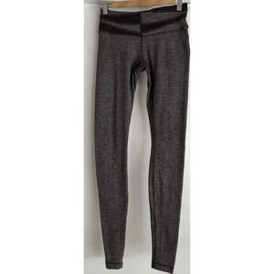 Lululemon Wunder Under Herringbone Leggings Grey White Yoga Pants Size 4